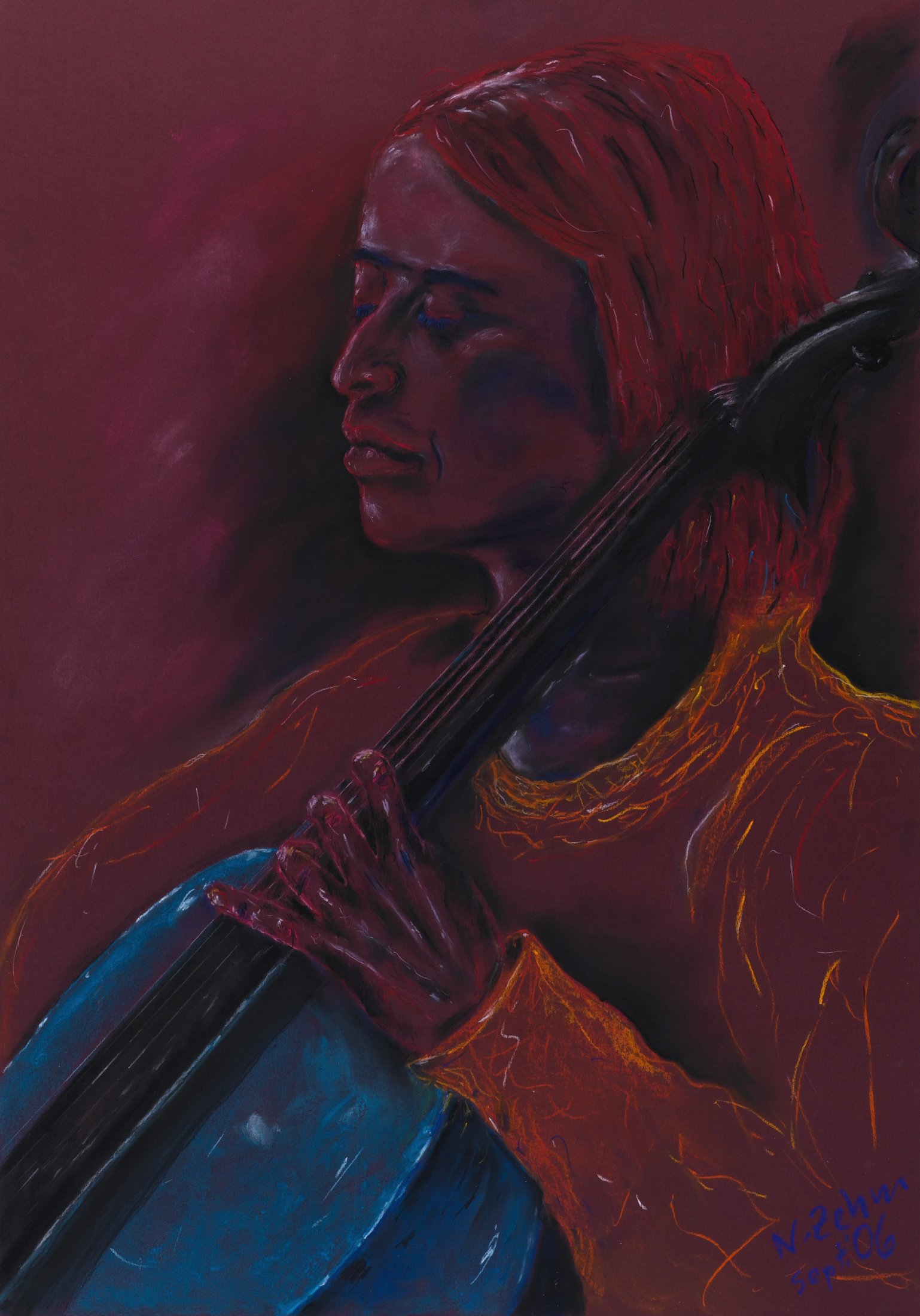 Norbert Zehm - Blue cello, Kate
